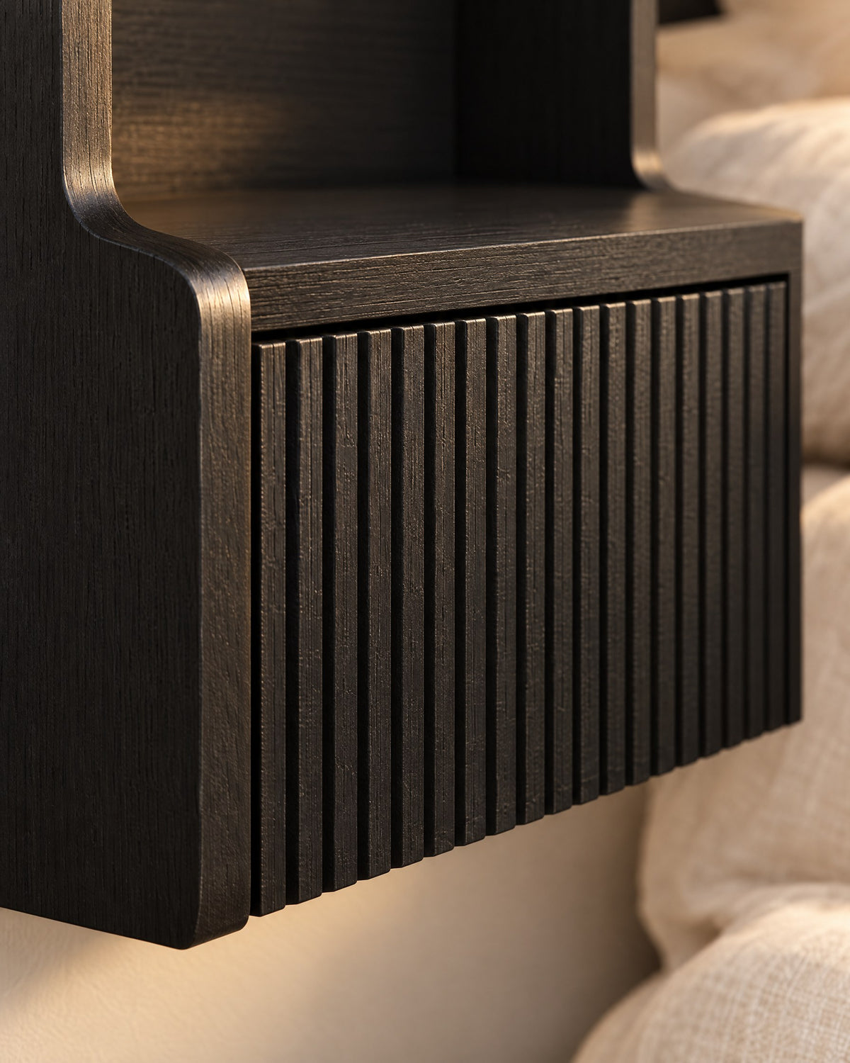 A fluted drawer with no handle