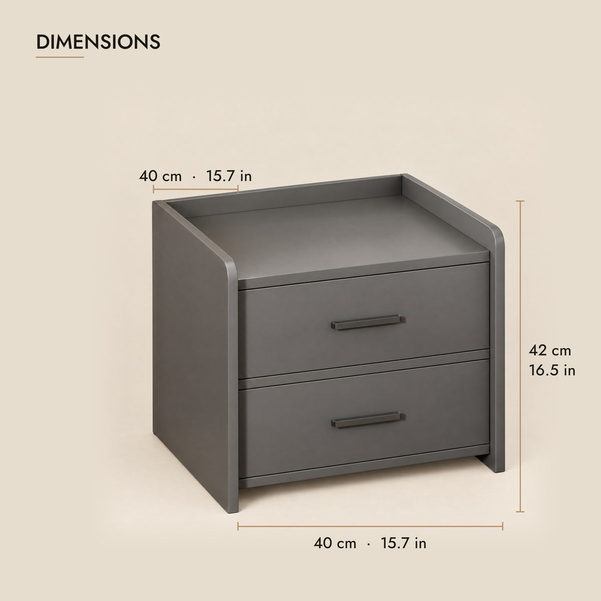 Low and compact at 42 cm