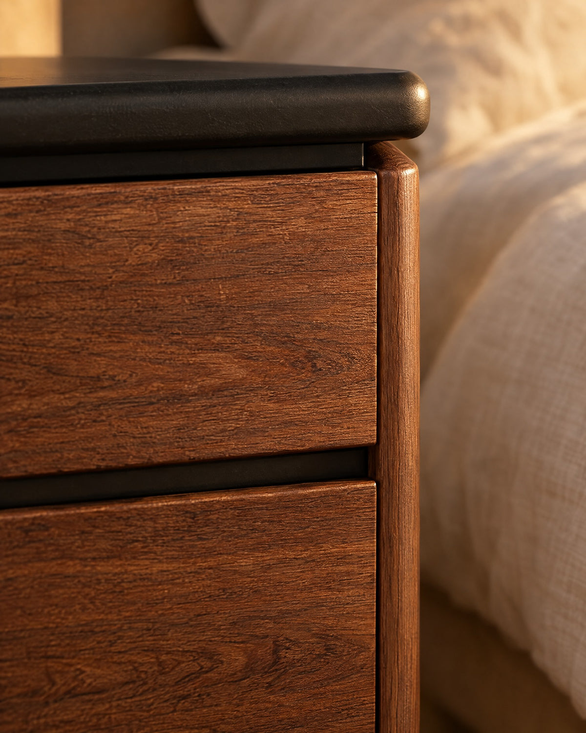 Walnut grain, black top
