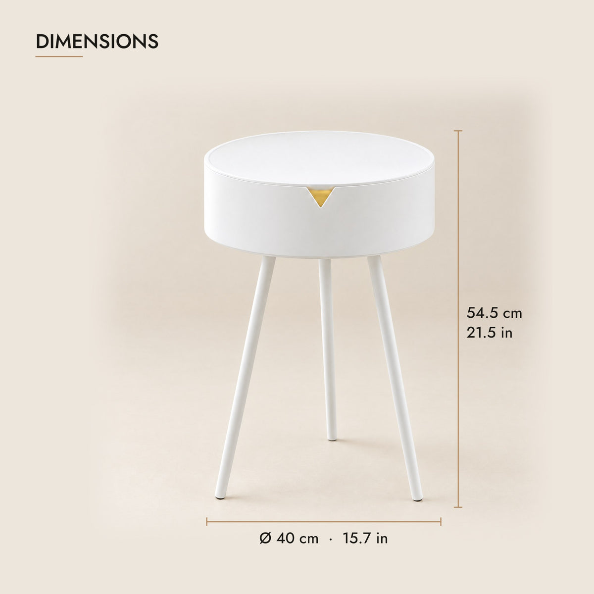 40 cm across, 54.5 cm tall