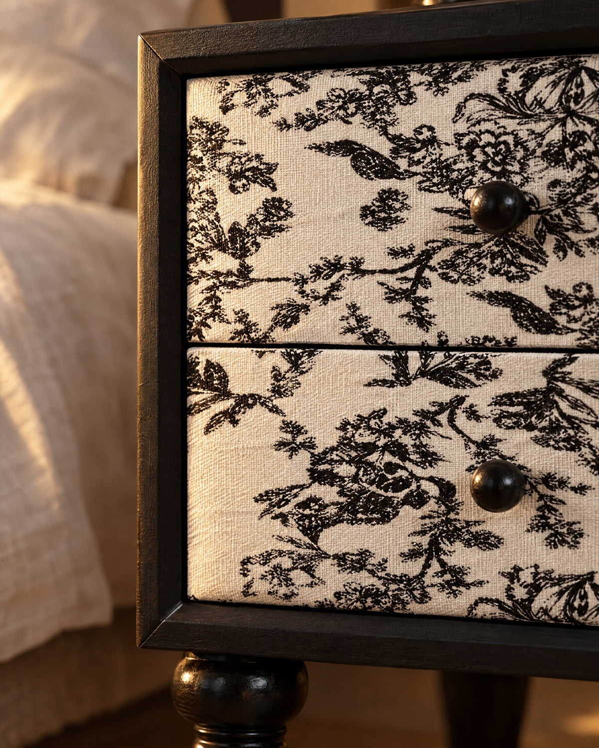 Drawers dressed in floral toile