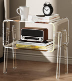 Clear acrylic bedside table, product photo