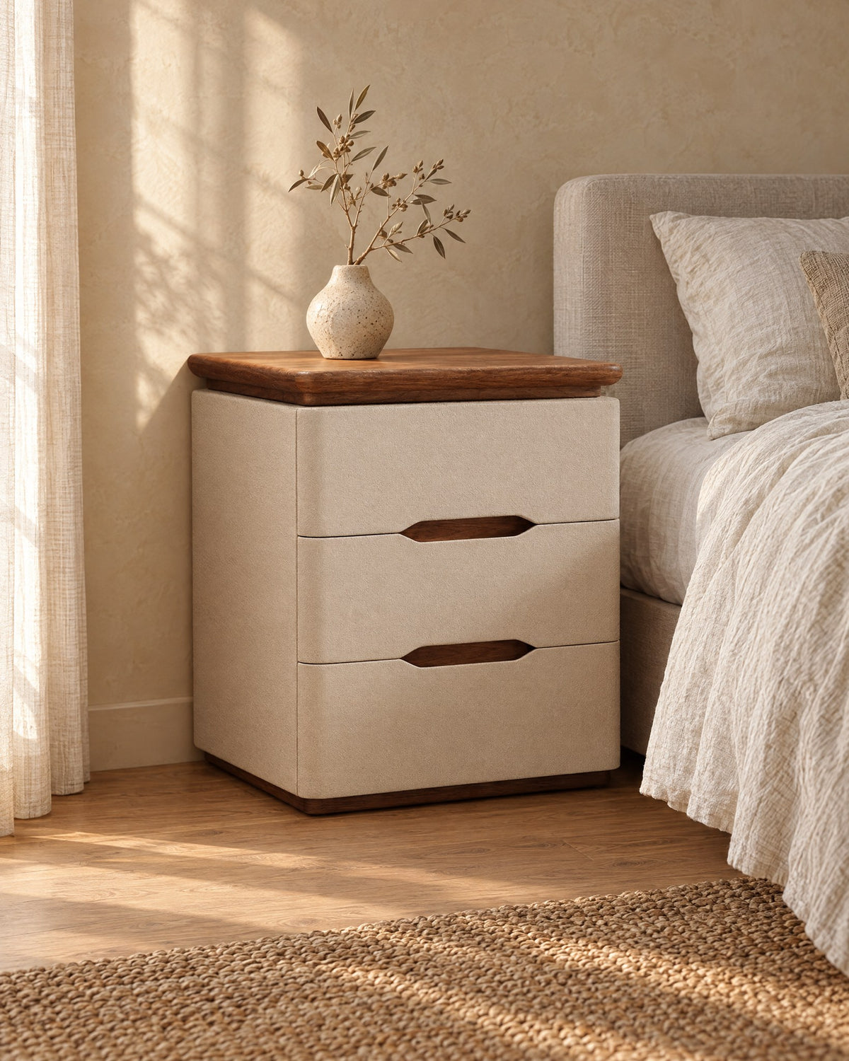 A thick walnut-tone top