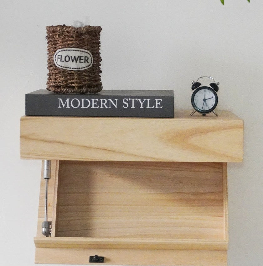 Natural wood floating bedside shelf, supplier product photo