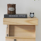 Natural wood floating bedside shelf, supplier product photo