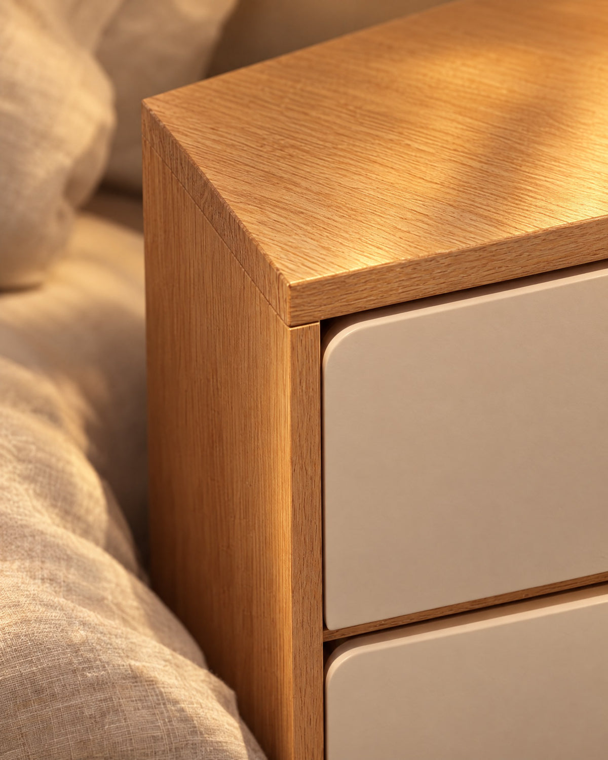 Two drawers, no handles