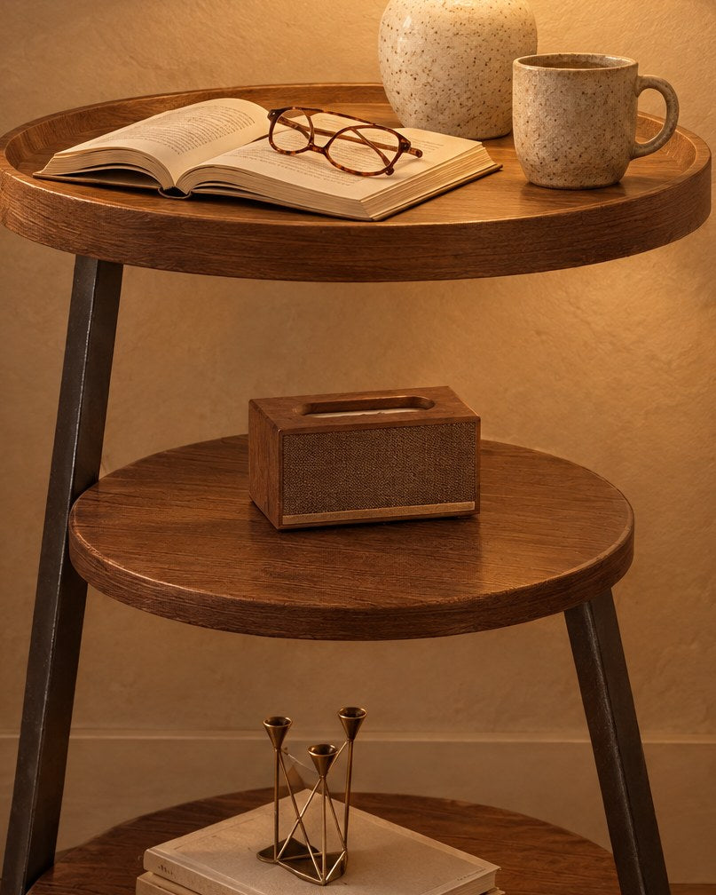 A top tier with a raised rim