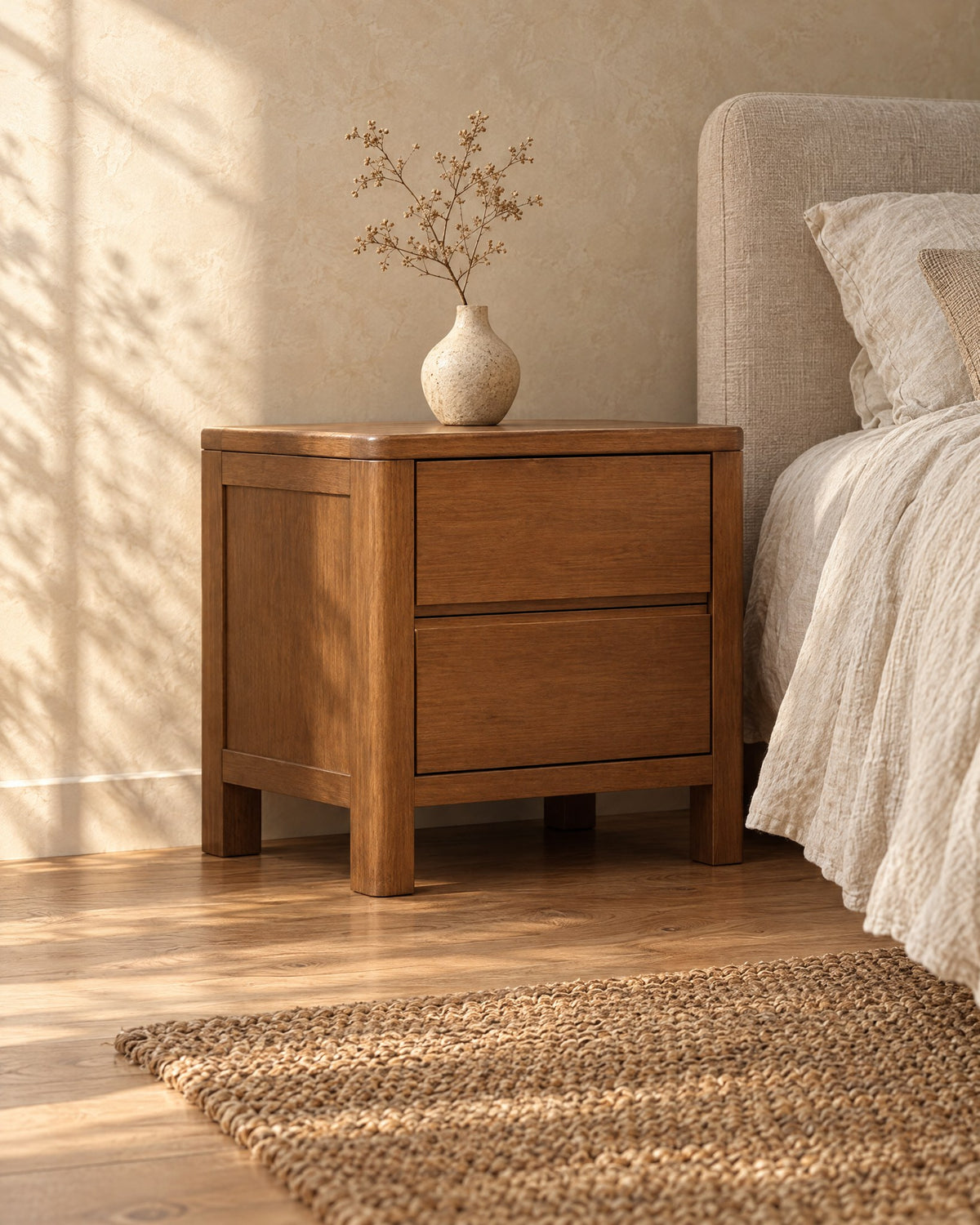 Panelled sides, square legs